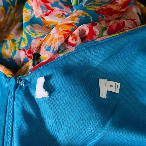 ASTR The Label Dress Womens Small Floral Side Cutout Tropical Cottagecore Boho - Picture 3 of 12